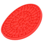 Dog Feeding Pad Silicone Dog Feeding Mat with Suction Cup Pet Supplies for Bathing GroomingRed
