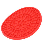 Dog Feeding Pad Silicone Dog Feeding Mat with Suction Cup Pet Supplies for Bathing GroomingRed