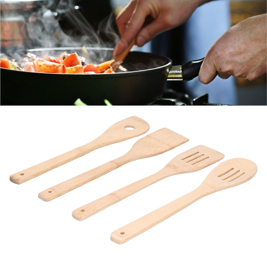 4Pcs/Set Cooking Spoon Square Spatula Circular Slotted Spatula Kitchen Utensil for Home