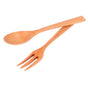 2Pcs/Set Heat Resistance Wood Fork and Spoon Durable Kitchen Utensil for Home Restaurant OfficeBeech Wood