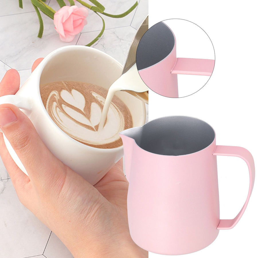 400ml Coffee Pitcher Fancy Milk Frothing Pitcher with Eagle Beak Spout for Home Cafe Pink