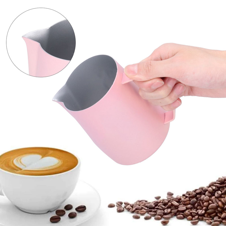 400ml Coffee Pitcher Fancy Milk Frothing Pitcher with Eagle Beak Spout for Home Cafe Pink