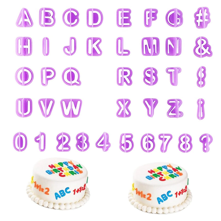 40Pcs DIY Biscuits Mold Alphabet Number Cookies Chocolate Cutter Mold Baking Accessory