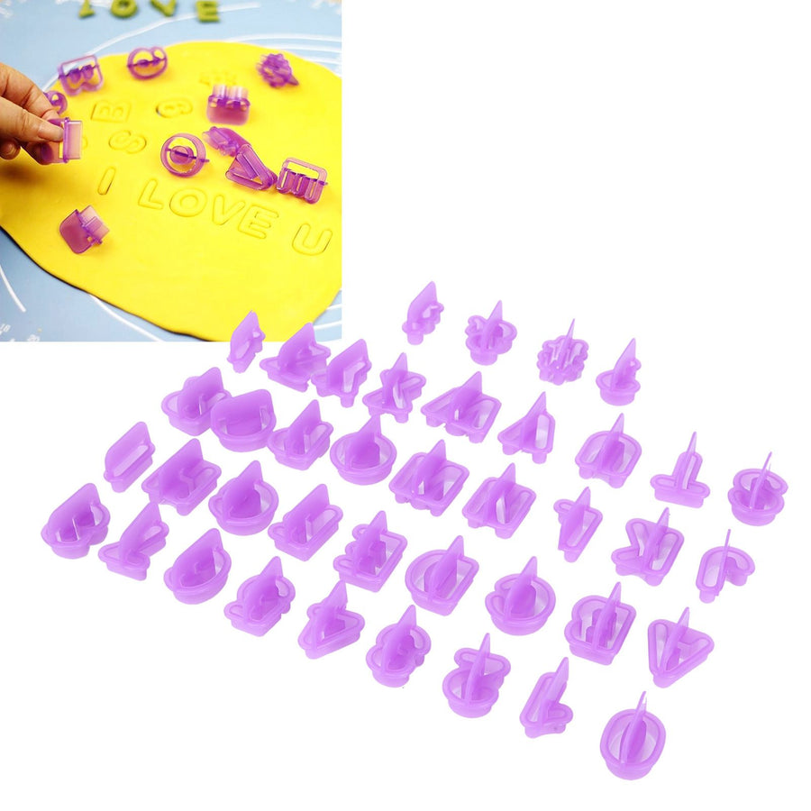 40Pcs DIY Biscuits Mold Alphabet Number Cookies Chocolate Cutter Mold Baking Accessory