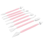 8Pcs Cake Fondant Decorating Tool Set Engraving Pen Cake Supplies DIY Baking ToolsPink