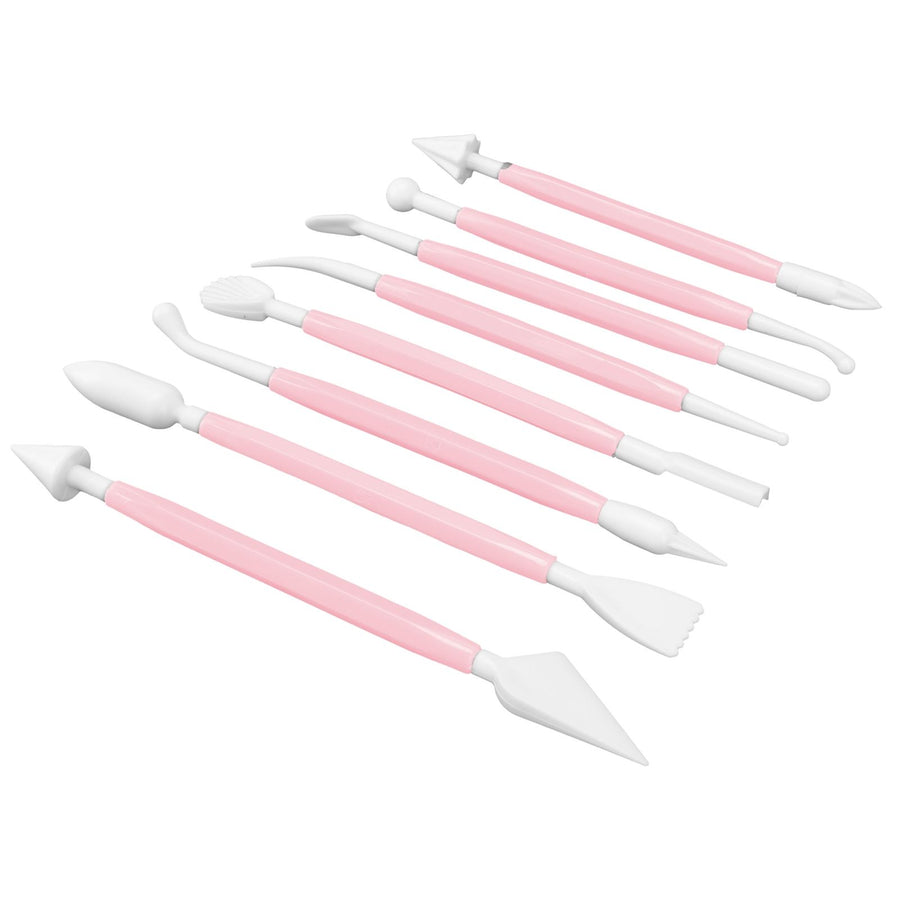 8Pcs Cake Fondant Decorating Tool Set Engraving Pen Cake Supplies DIY Baking ToolsPink