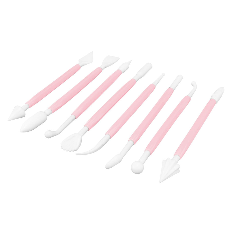 8Pcs Cake Fondant Decorating Tool Set Engraving Pen Cake Supplies DIY Baking ToolsPink
