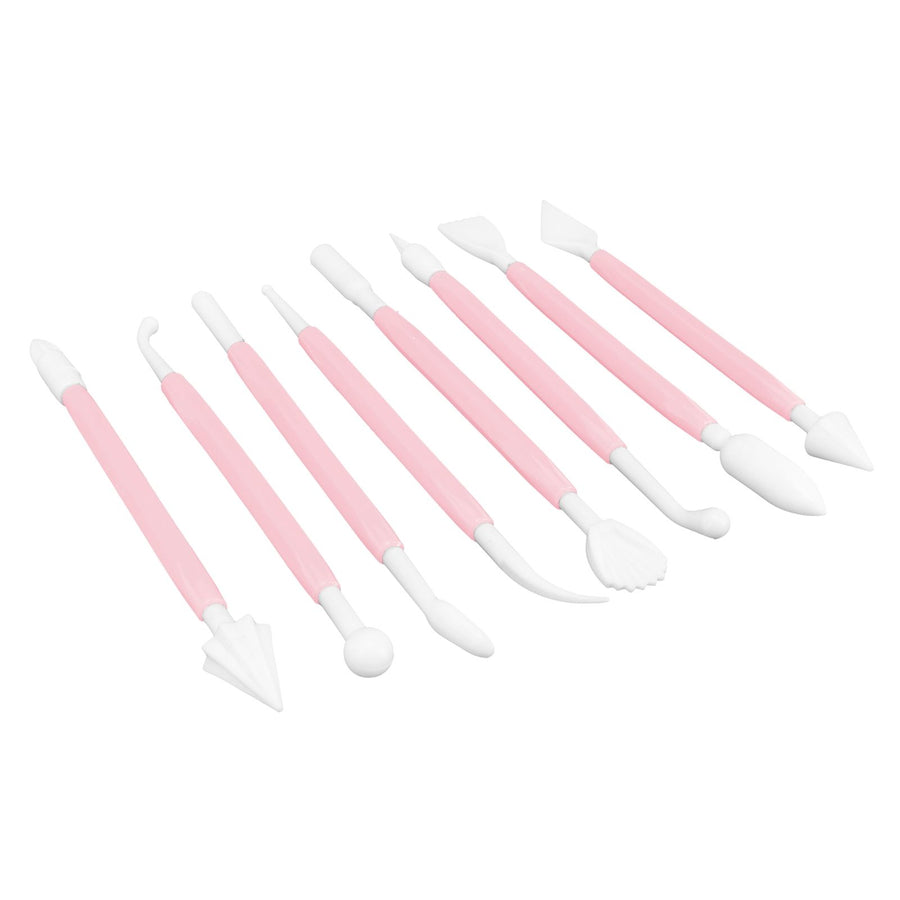 8Pcs Cake Fondant Decorating Tool Set Engraving Pen Cake Supplies DIY Baking ToolsPink