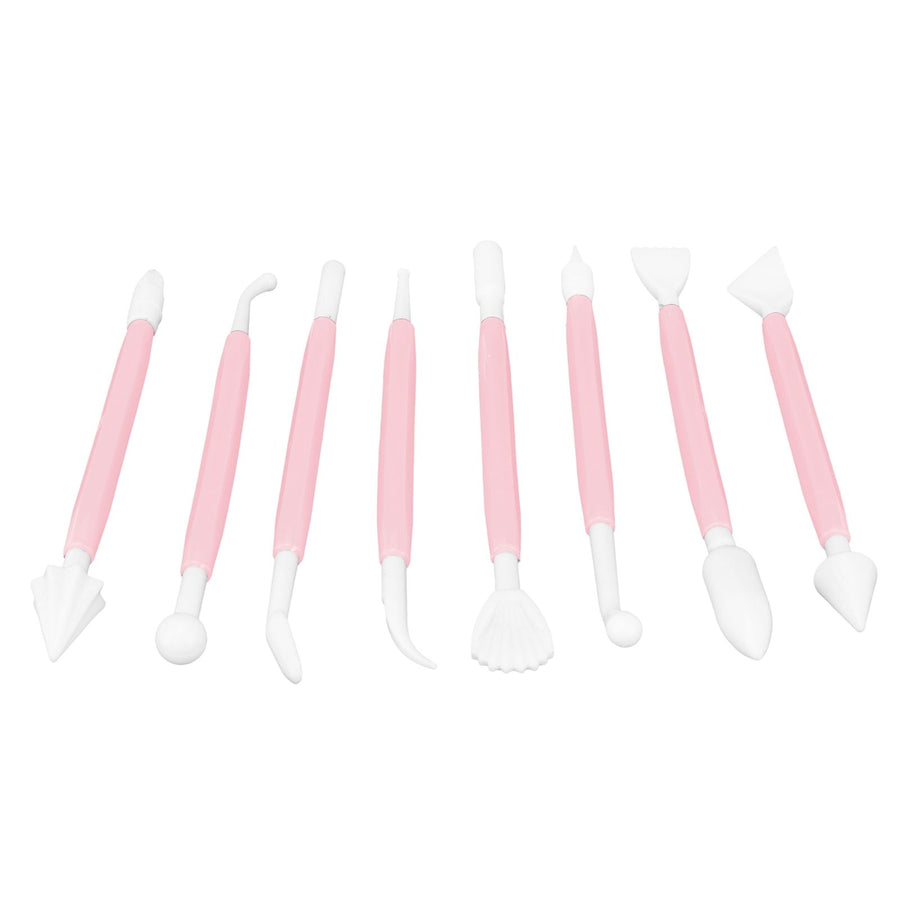 8Pcs Cake Fondant Decorating Tool Set Engraving Pen Cake Supplies DIY Baking ToolsPink