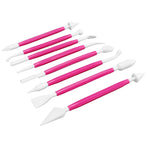 8Pcs Cake Fondant Decorating Tool Set Engraving Pen Cake Supplies DIY Baking ToolsRose Red