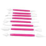 8Pcs Cake Fondant Decorating Tool Set Engraving Pen Cake Supplies DIY Baking ToolsRose Red