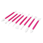 8Pcs Cake Fondant Decorating Tool Set Engraving Pen Cake Supplies DIY Baking ToolsRose Red