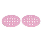 2Pcs Table Placemat HeatInsulated NonSlip Mat Bowl Dish Pot Mat for Kitchen Use(Pink )