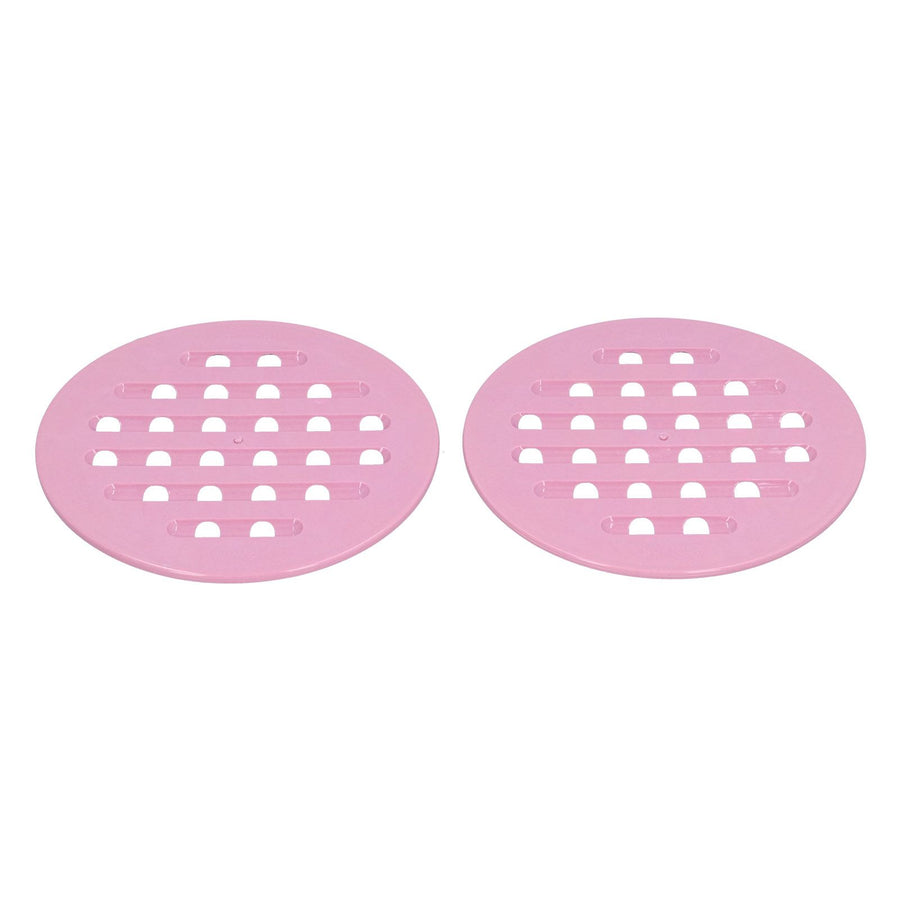 2Pcs Table Placemat HeatInsulated NonSlip Mat Bowl Dish Pot Mat for Kitchen Use(Pink )