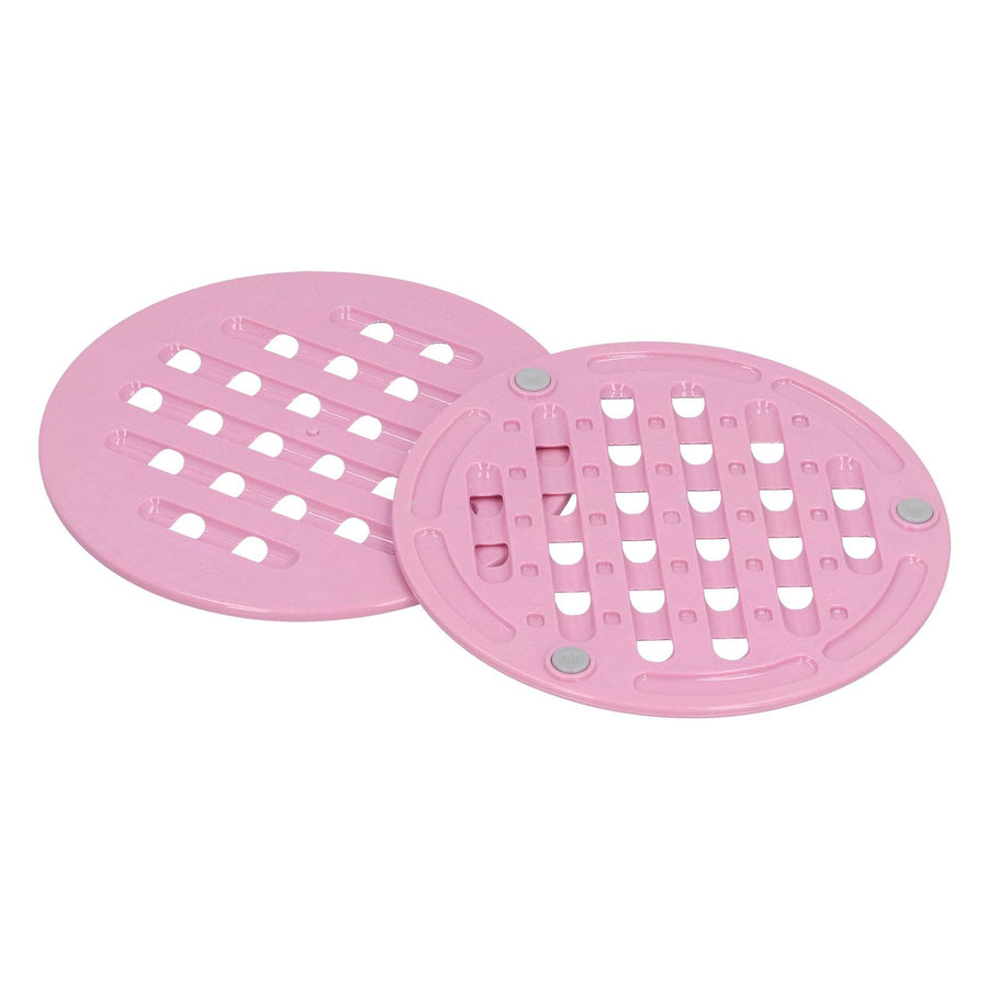 2Pcs Table Placemat HeatInsulated NonSlip Mat Bowl Dish Pot Mat for Kitchen Use(Pink )
