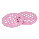 2Pcs Table Placemat HeatInsulated NonSlip Mat Bowl Dish Pot Mat for Kitchen Use(Pink )