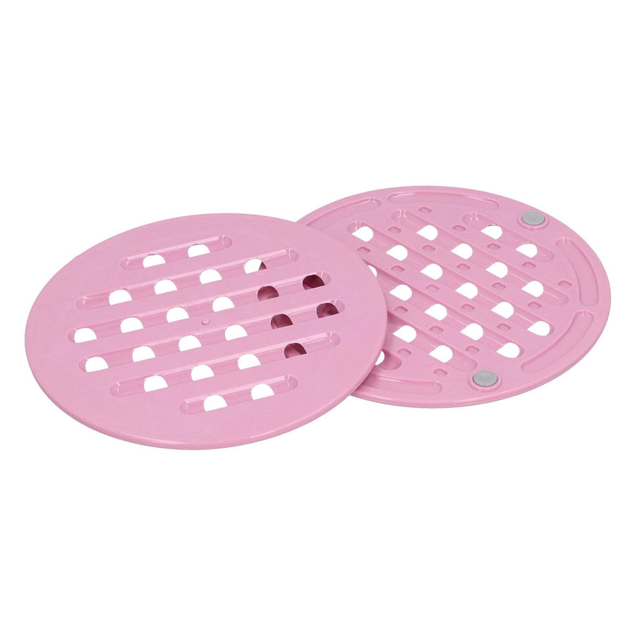 2Pcs Table Placemat HeatInsulated NonSlip Mat Bowl Dish Pot Mat for Kitchen Use(Pink )