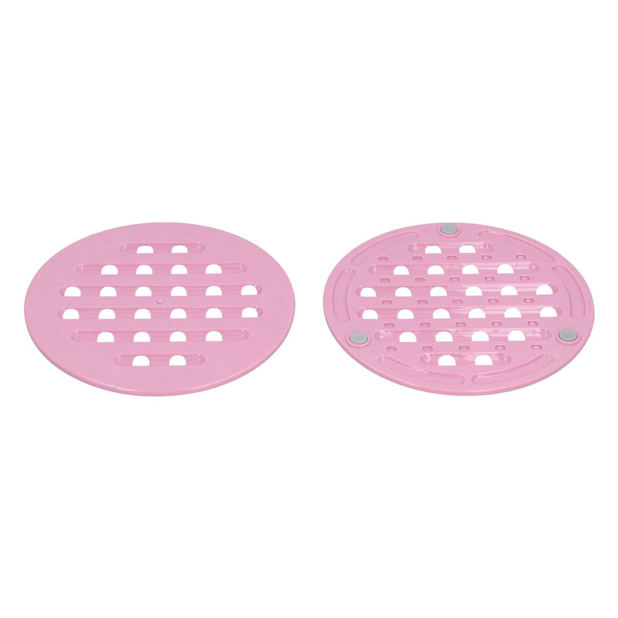 2Pcs Table Placemat HeatInsulated NonSlip Mat Bowl Dish Pot Mat for Kitchen Use(Pink )