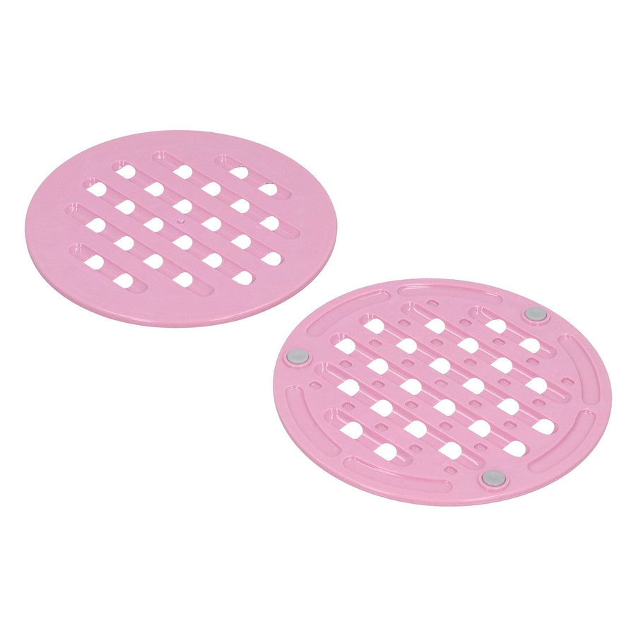 2Pcs Table Placemat HeatInsulated NonSlip Mat Bowl Dish Pot Mat for Kitchen Use(Pink )