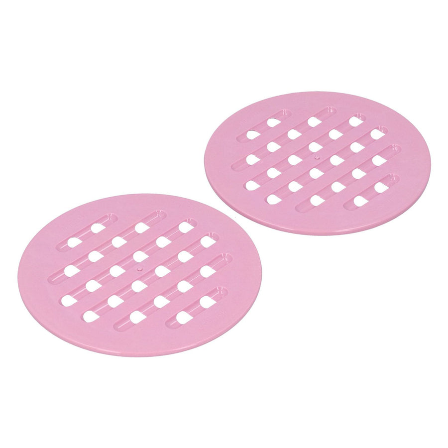 2Pcs Table Placemat HeatInsulated NonSlip Mat Bowl Dish Pot Mat for Kitchen Use(Pink )