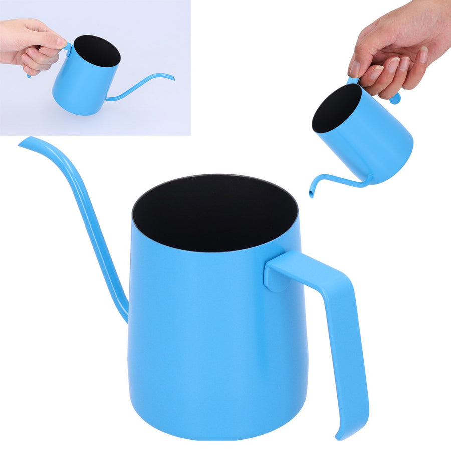 350ml Hand Made Coffee Pot Stainless Steel Fine Spout Pour Over Coffee Kettle Home Coffee UseBlue