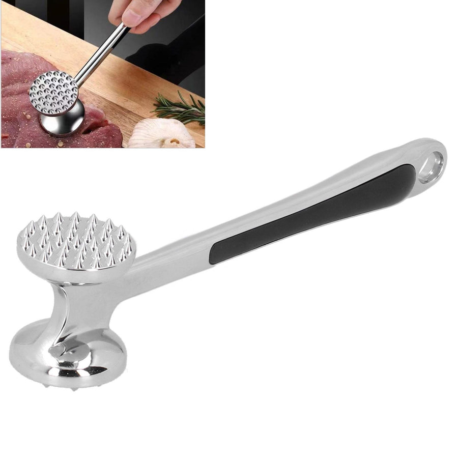 Meat Hammer Zinc Alloy DualSided Steak Tenderizer Meat Tenderizing Tool for Kitchen Restaurant