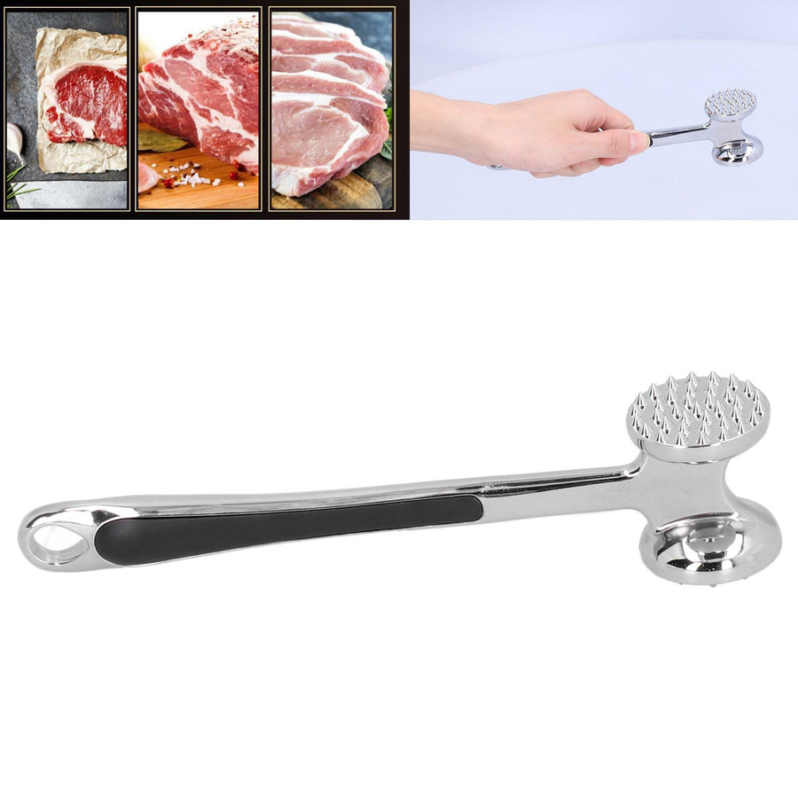 Meat Hammer Zinc Alloy DualSided Steak Tenderizer Meat Tenderizing Tool for Kitchen Restaurant