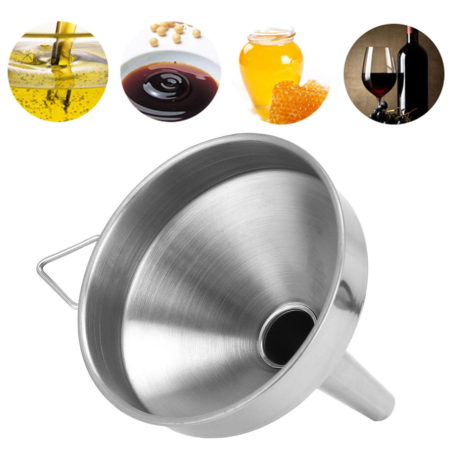 Stainless Steel Funnel Thickened Kitchen Funnel for Transferring of Liquid Dry Ingredient11cm