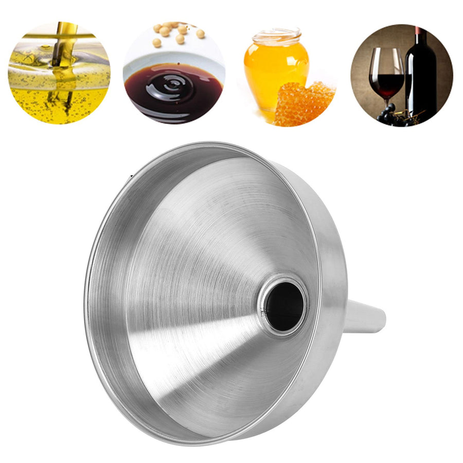 Stainless Steel Funnel Thickened Kitchen Funnel for Transferring of Liquid Dry Ingredient13cm