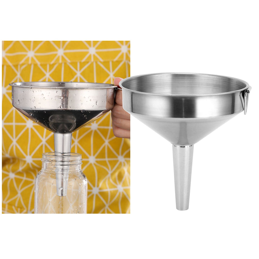 Stainless Steel Funnel Thickened Kitchen Funnel for Transferring of Liquid Dry Ingredient13cm