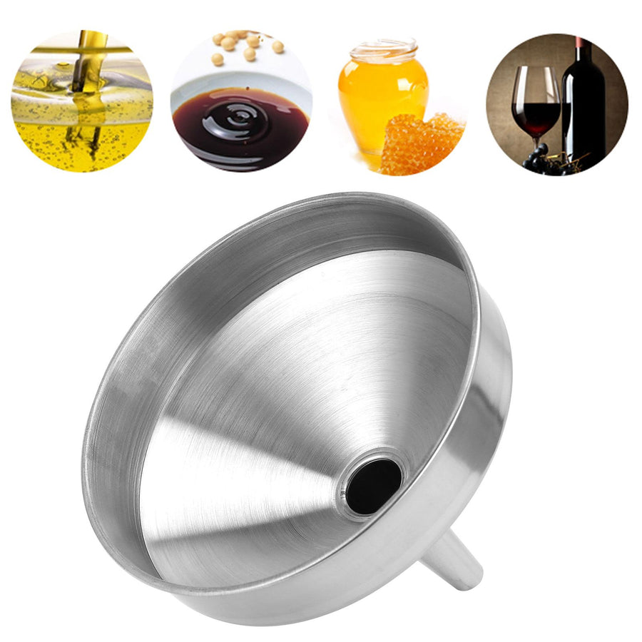 Stainless Steel Funnel Thickened Kitchen Funnel for Transferring of Liquid Dry Ingredient15cm