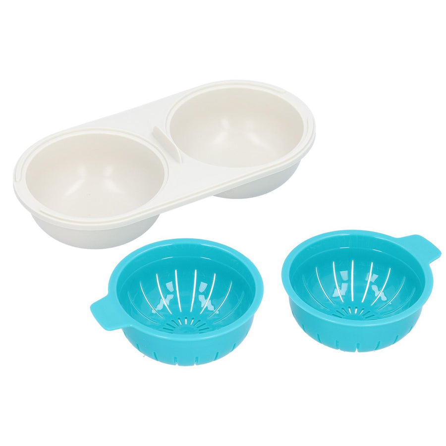 Microwave Egg Poacher Food Grade Double Cup Egg Boiler Cookware Kitchen Cooking Tools