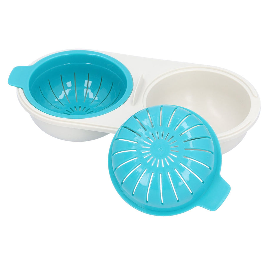 Microwave Egg Poacher Food Grade Double Cup Egg Boiler Cookware Kitchen Cooking Tools