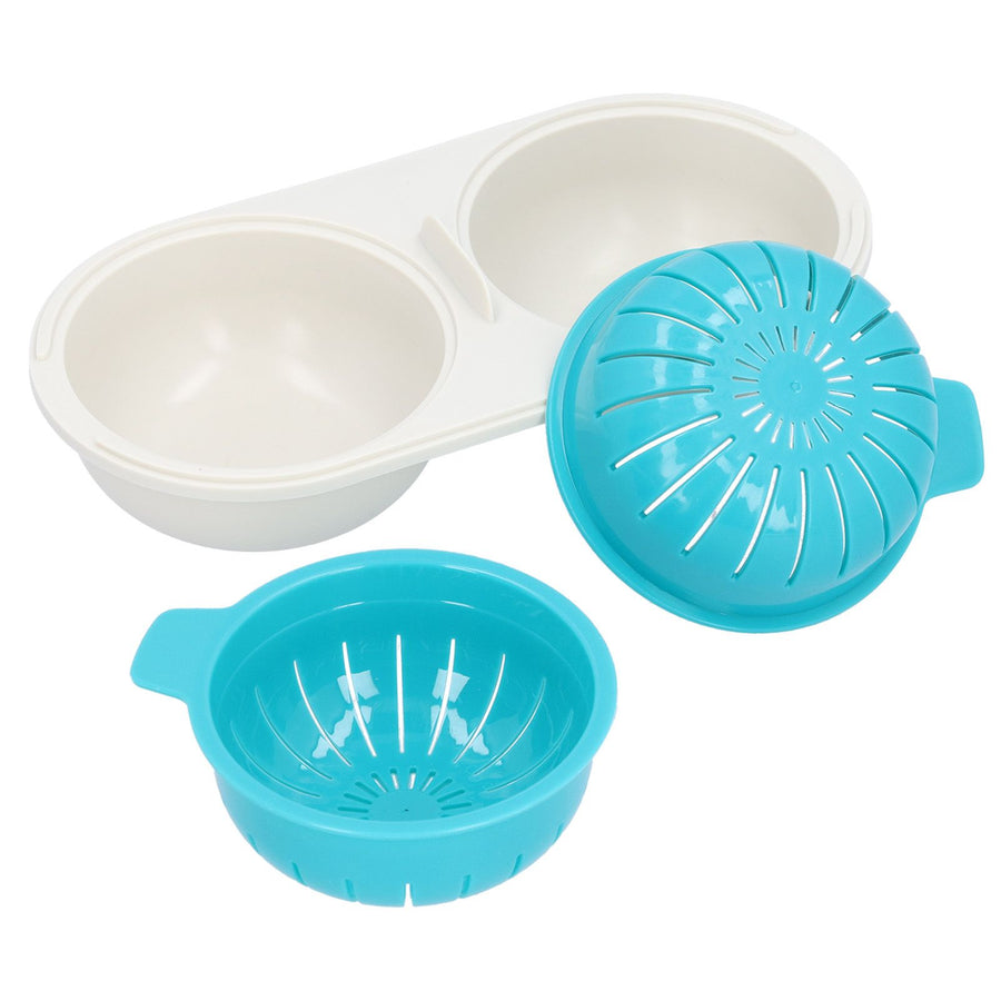 Microwave Egg Poacher Food Grade Double Cup Egg Boiler Cookware Kitchen Cooking Tools