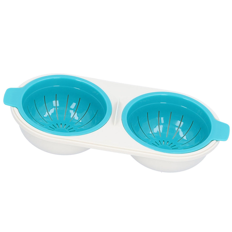 Microwave Egg Poacher Food Grade Double Cup Egg Boiler Cookware Kitchen Cooking Tools