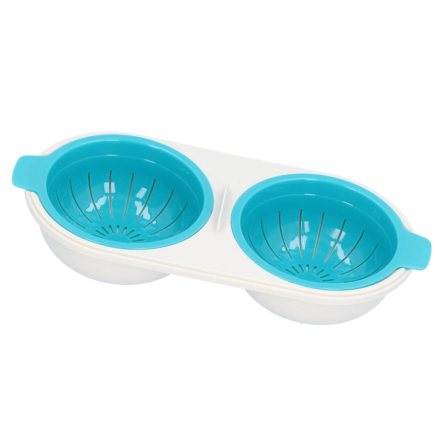 Microwave Egg Poacher Food Grade Double Cup Egg Boiler Cookware Kitchen Cooking Tools
