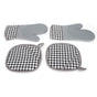 Silicone Cotton Gloves Heat Insulation Pad Set Oven Baking Gloves Mitts for Kitchen Use