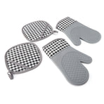 Silicone Cotton Gloves Heat Insulation Pad Set Oven Baking Gloves Mitts for Kitchen Use