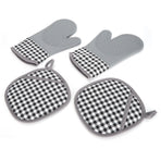 Silicone Cotton Gloves Heat Insulation Pad Set Oven Baking Gloves Mitts for Kitchen Use