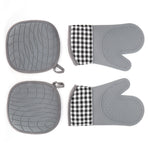 Silicone Cotton Gloves Heat Insulation Pad Set Oven Baking Gloves Mitts for Kitchen Use