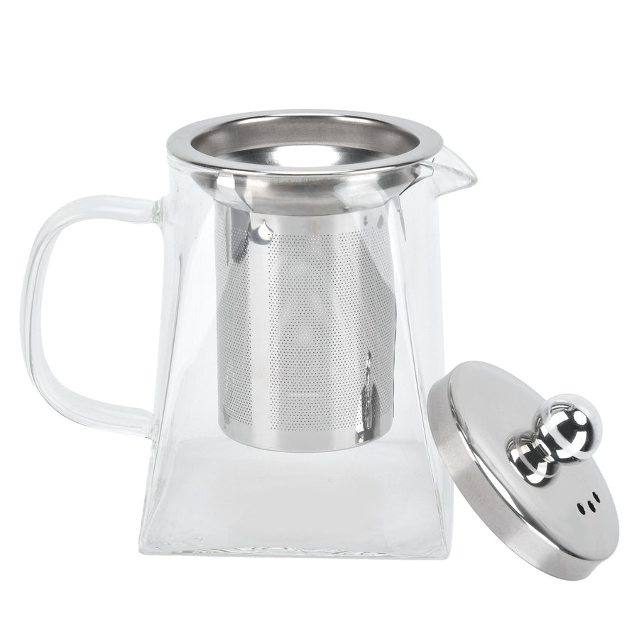 Transparent Glass Teapot with Removable 304 Stainless Steel Filter Tea Kettle for Home Office550ml
