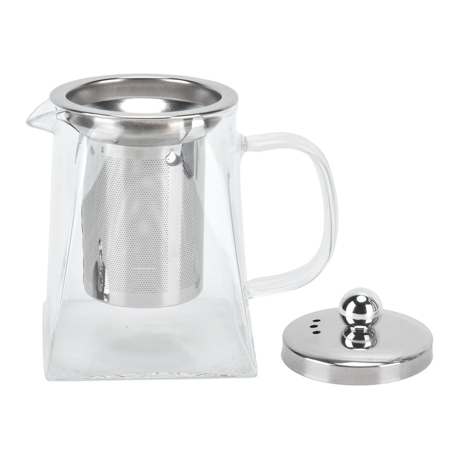 Transparent Glass Teapot with Removable 304 Stainless Steel Filter Tea Kettle for Home Office550ml