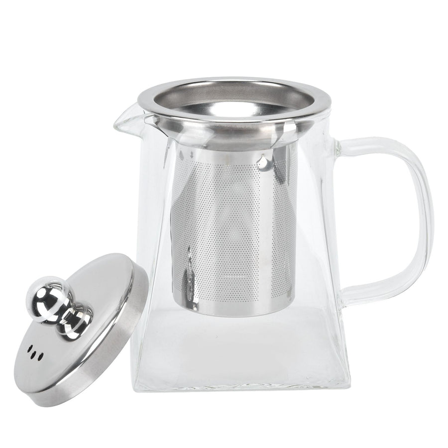 Transparent Glass Teapot with Removable 304 Stainless Steel Filter Tea Kettle for Home Office550ml