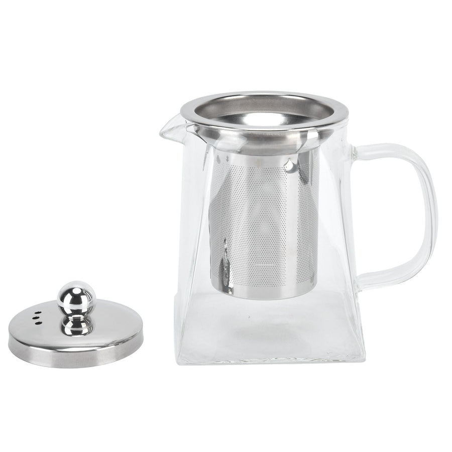 Transparent Glass Teapot with Removable 304 Stainless Steel Filter Tea Kettle for Home Office550ml