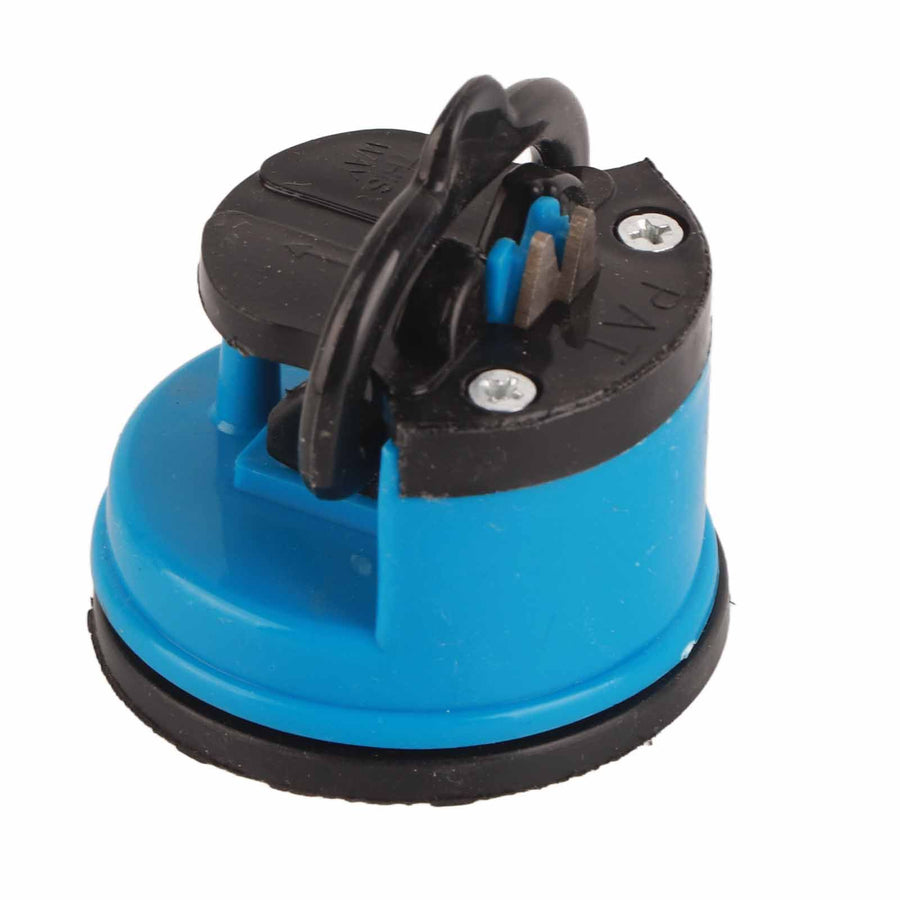 Knife Sharpener Manual Scissor Sharpener Knife Sharpening Tool with Suction Cup for KitchenBlue