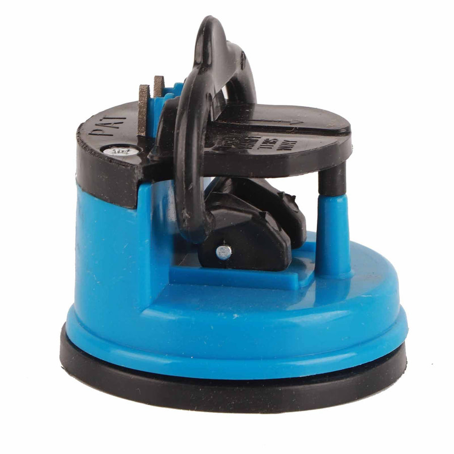Knife Sharpener Manual Scissor Sharpener Knife Sharpening Tool with Suction Cup for KitchenBlue