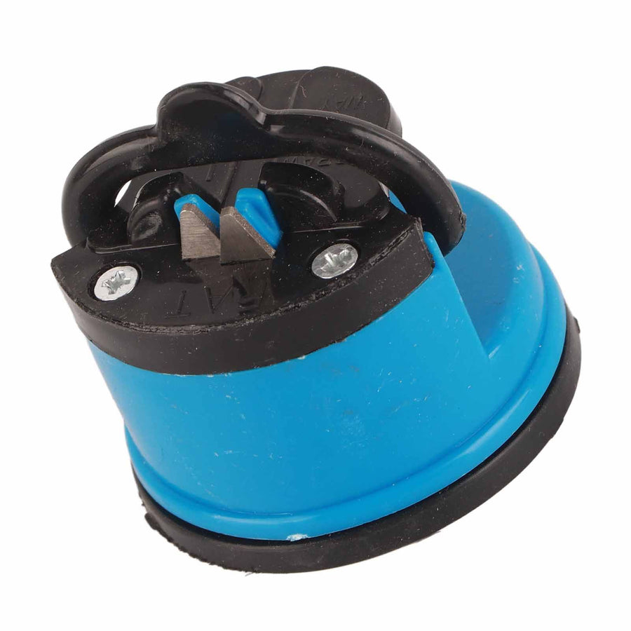 Knife Sharpener Manual Scissor Sharpener Knife Sharpening Tool with Suction Cup for KitchenBlue