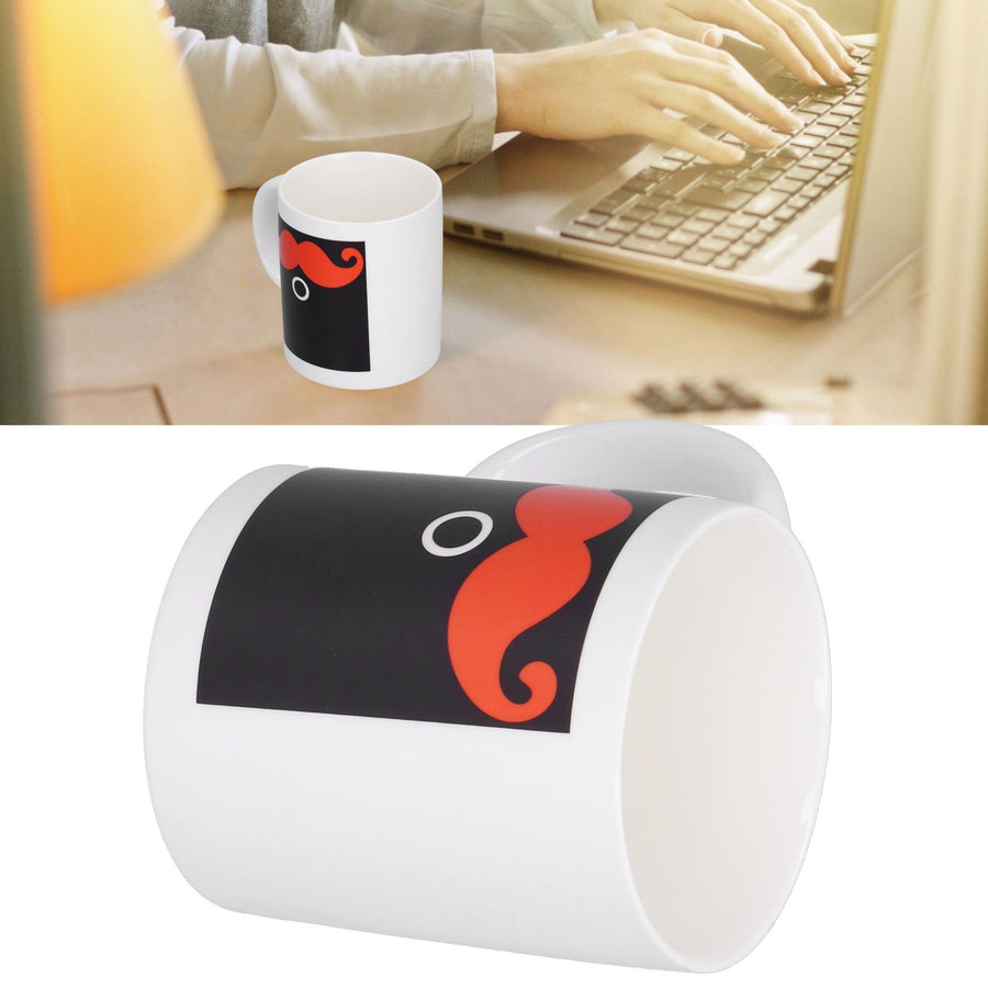 Beard Pattern Innovative Thermal Induction Mug Color Changing Cup for Office Home Dormitory