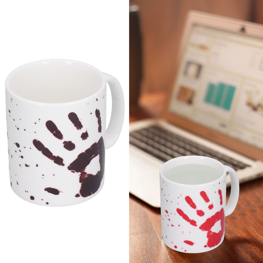 Palm Pattern Coffee Mug Thermal Induction Color Changing Cup for Home Office Wedding