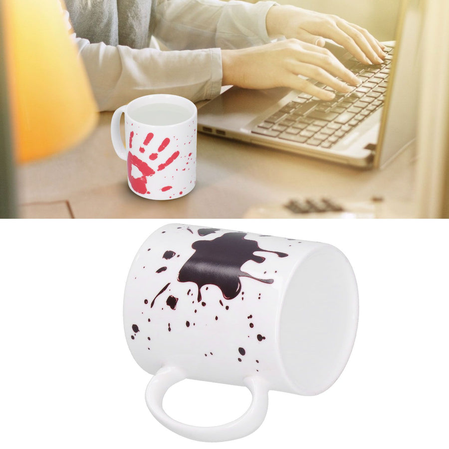 Palm Pattern Coffee Mug Thermal Induction Color Changing Cup for Home Office Wedding